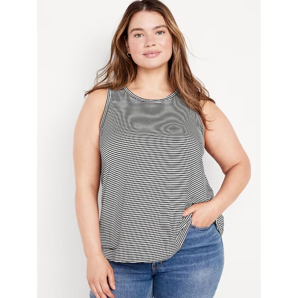 Luxe Sleeveless Top striped xs